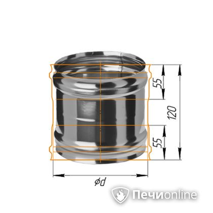 Дымоход Феррум Адаптер ММ для печи нержавеющий 08 d-120 в Симферополе