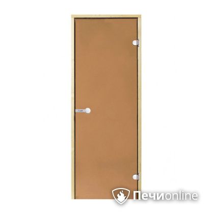 Дверь для бани Harvia Стеклянная дверь для сауны 7/19 коробка сосна бронза  D71901М в Симферополе